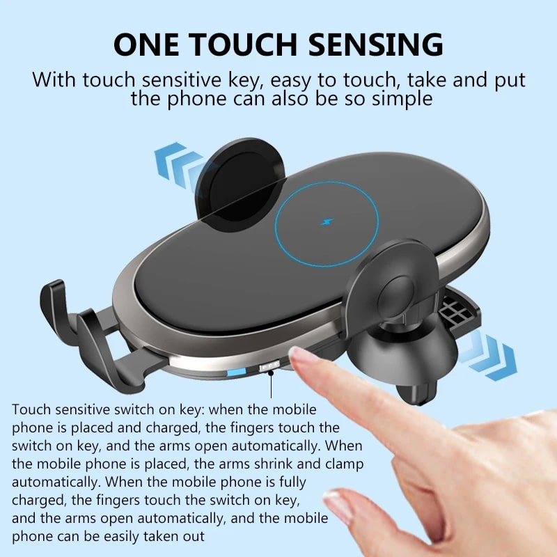 Βάση τηλεφώνου 10W Max Power Super Fast Smart Sensor ασύρματος φορτιστής αυτοκινήτου