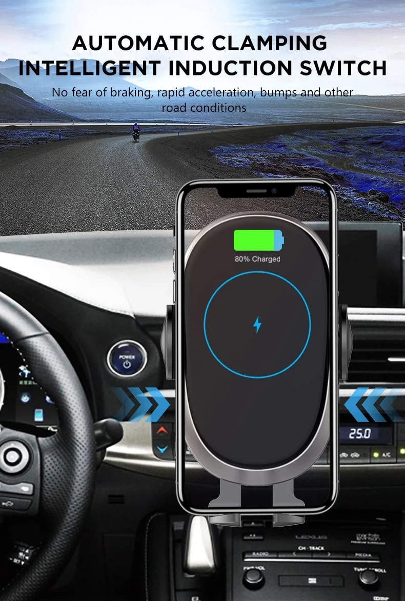 Βάση τηλεφώνου 10W Max Power Super Fast Smart Sensor ασύρματος φορτιστής αυτοκινήτου