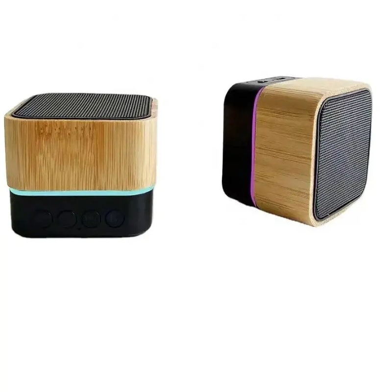 Mini Bamboo Bluetooth Ηχείο – Φυσική Αισθητική, Ισχυρός Ήχος & RGB Φωτισμός