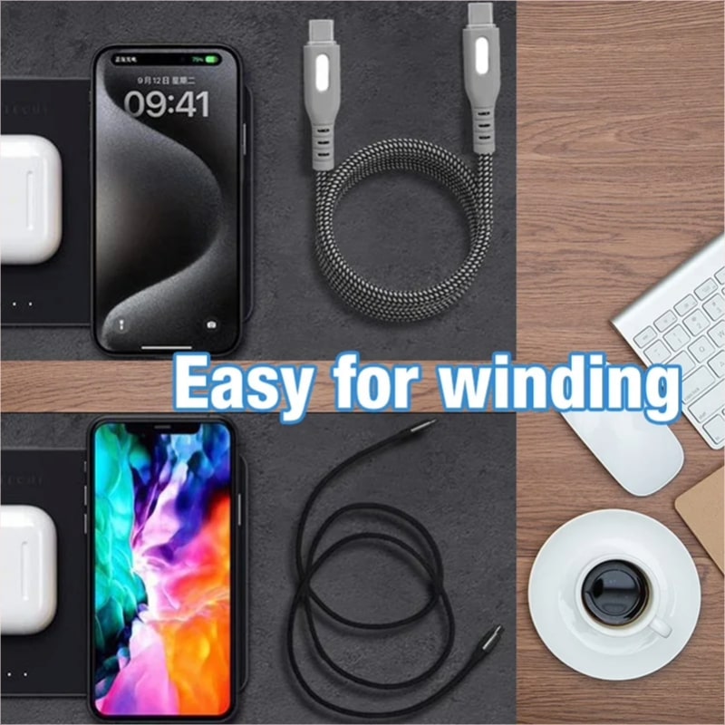 Μαγνητικό Καλώδιο Φόρτισης 60W – Υποστήριξη PD | Συμβατό με Type-C, iPhone