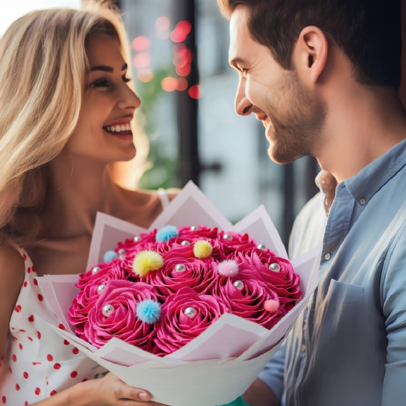 Ribbon Rose Bouquet - Μοναδικό Χειροποίητο Μπουκέτο Τριαντάφυλλων από Σατέν Κορδέλες