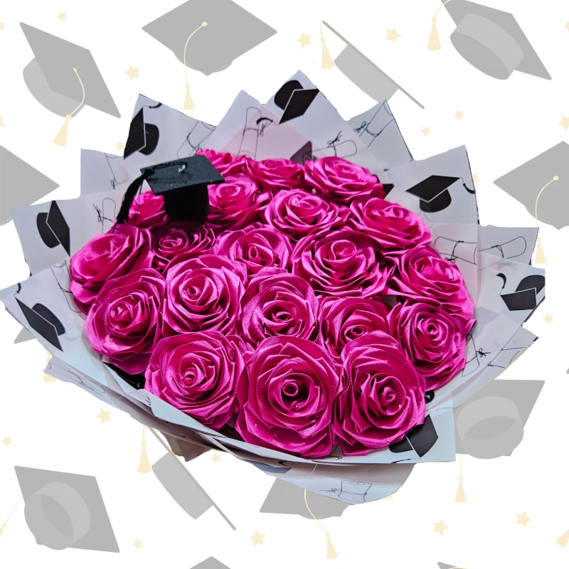Ribbon Rose Bouquet - Μοναδικό Χειροποίητο Μπουκέτο Τριαντάφυλλων από Σατέν Κορδέλες