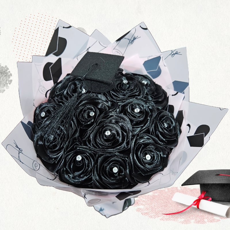 Ribbon Rose Bouquet - Μοναδικό Χειροποίητο Μπουκέτο Τριαντάφυλλων από Σατέν Κορδέλες