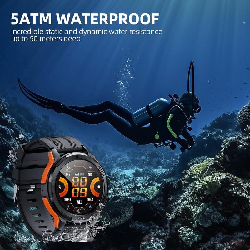 AMOLED Sports Smart Watch, BT Call, Μπαταρία 410mAh