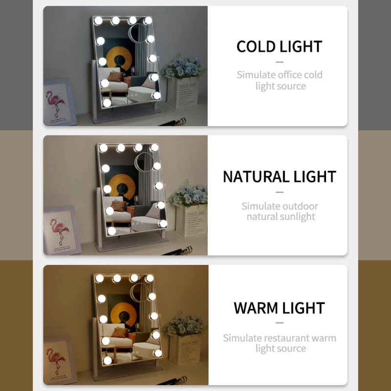 Hollywood LED Καθρέφτης Μακιγιάζ με Ρυθμιζόμενο Φως